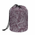Umber Floral Bohemian Pattern Print Drawstring Makeup Bag