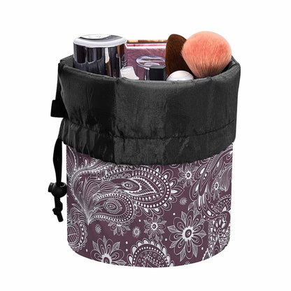 Umber Floral Bohemian Pattern Print Drawstring Makeup Bag