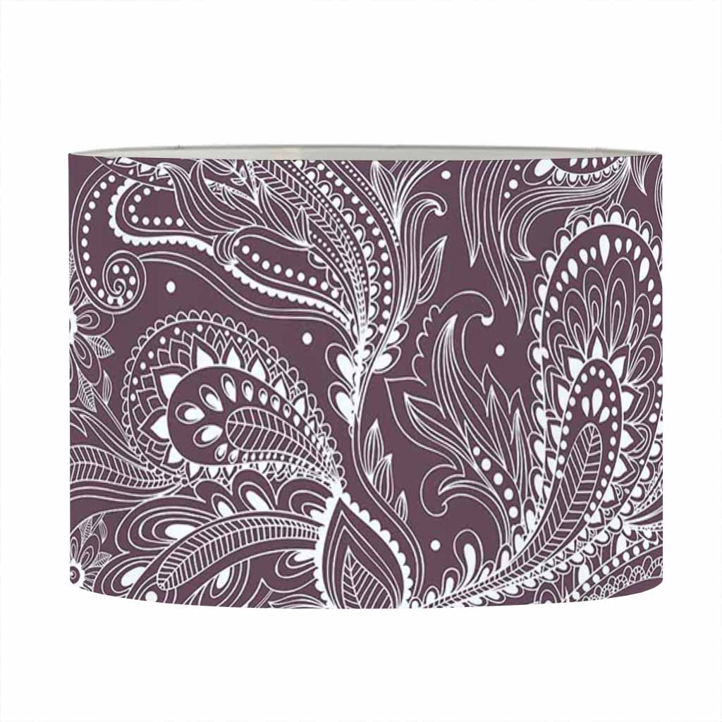 Umber Floral Bohemian Pattern Print Drum Lamp Shade
