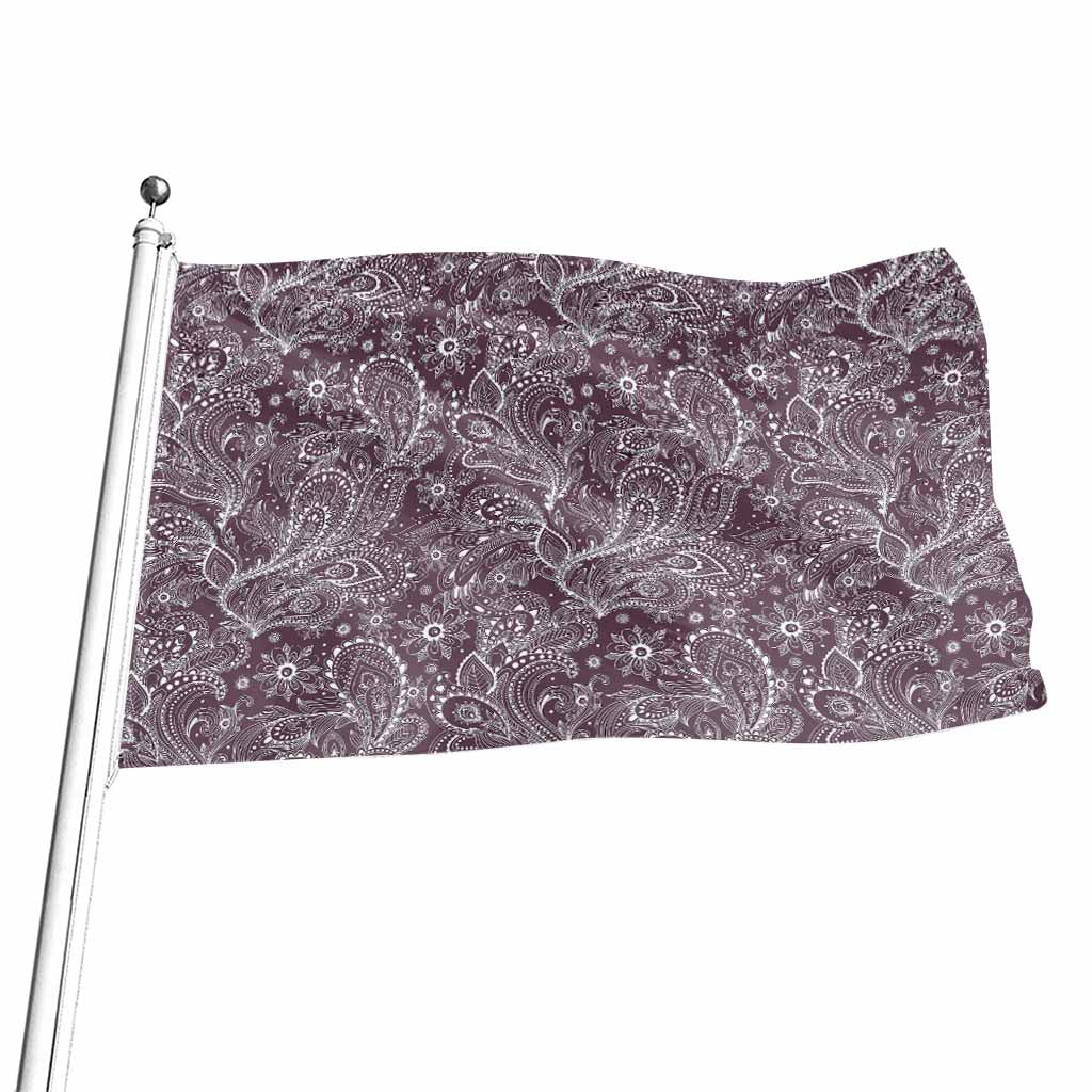 Umber Floral Bohemian Pattern Print Flag