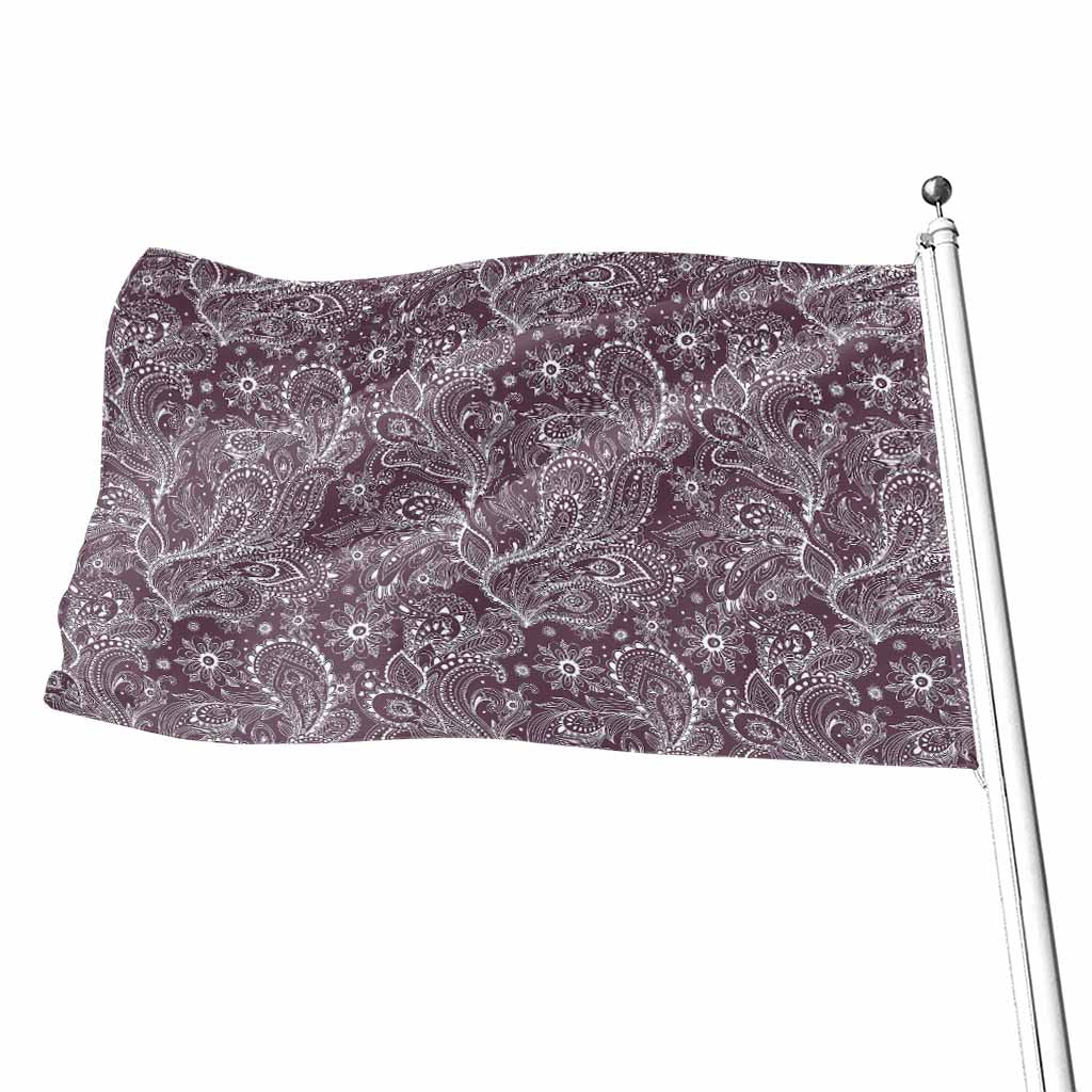 Umber Floral Bohemian Pattern Print Flag