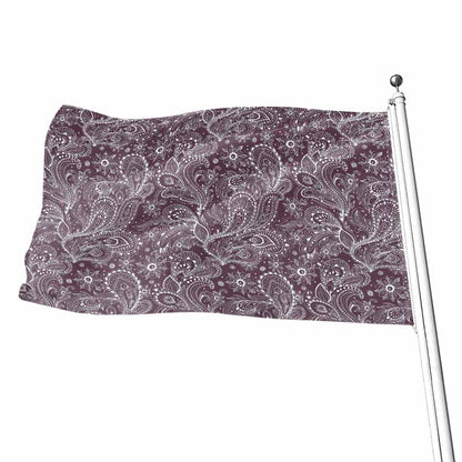 Umber Floral Bohemian Pattern Print Flag