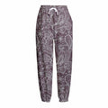 Umber Floral Bohemian Pattern Print Fleece Lined Knit Pants