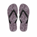 Umber Floral Bohemian Pattern Print Flip Flops