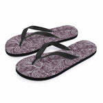 Umber Floral Bohemian Pattern Print Flip Flops