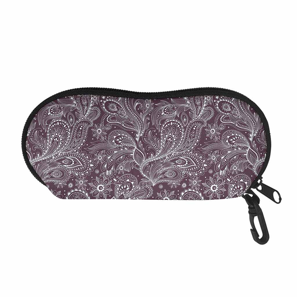 Umber Floral Bohemian Pattern Print Glasses Case
