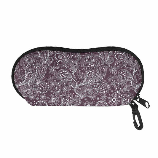 Umber Floral Bohemian Pattern Print Glasses Case