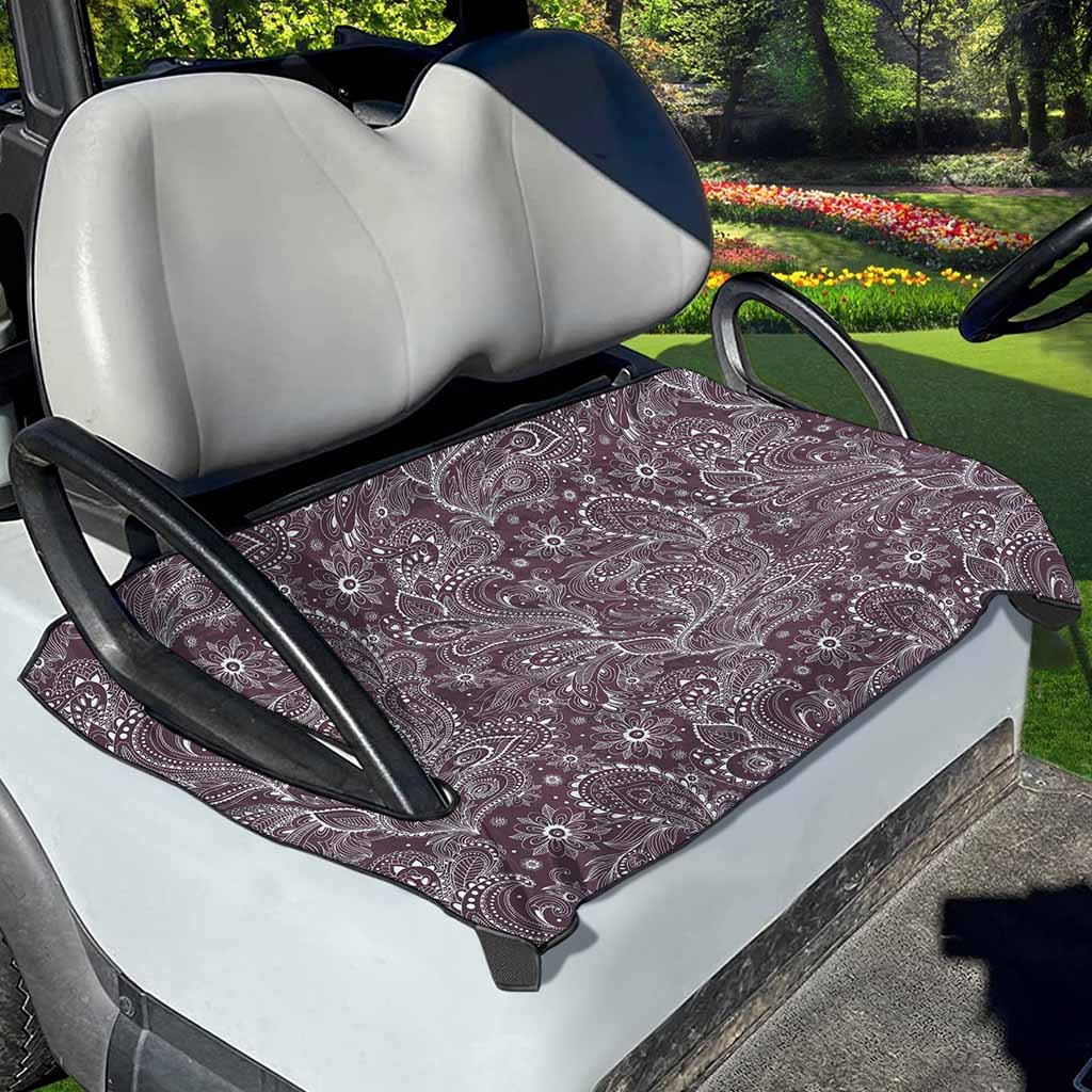 Umber Floral Bohemian Pattern Print Golf Cart Seat Cover