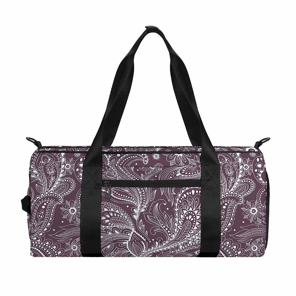 Umber Floral Bohemian Pattern Print Gym Bag