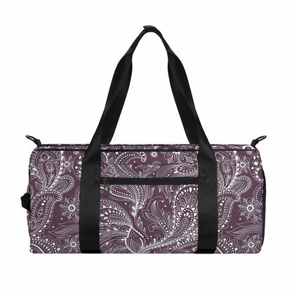 Umber Floral Bohemian Pattern Print Gym Bag