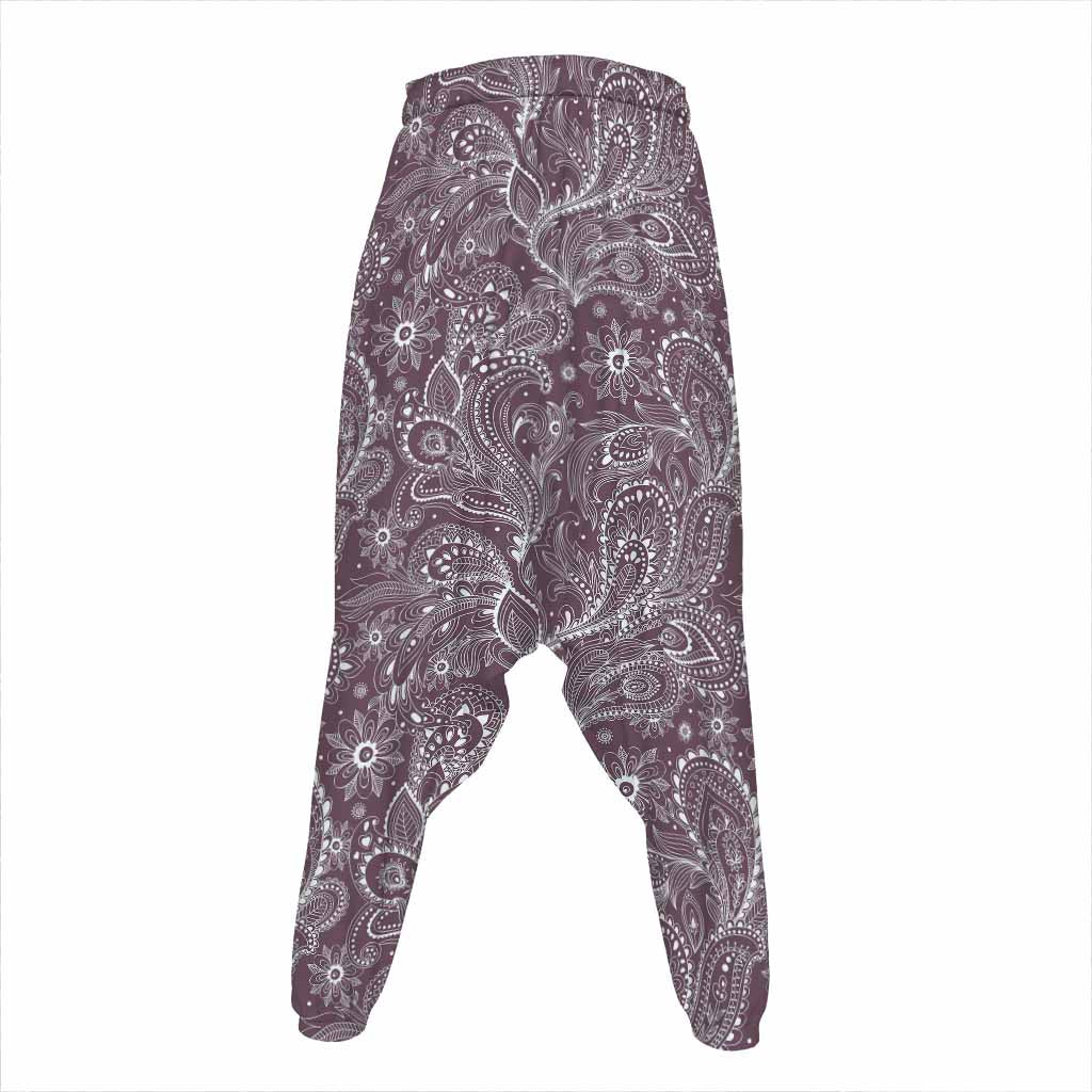 Umber Floral Bohemian Pattern Print Hammer Pants