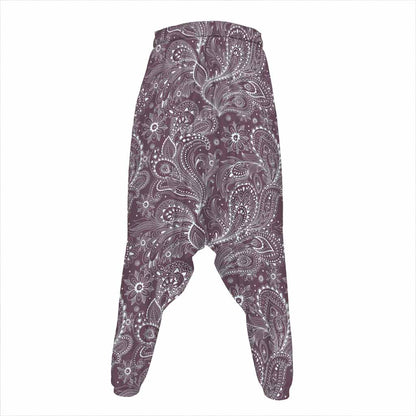 Umber Floral Bohemian Pattern Print Hammer Pants