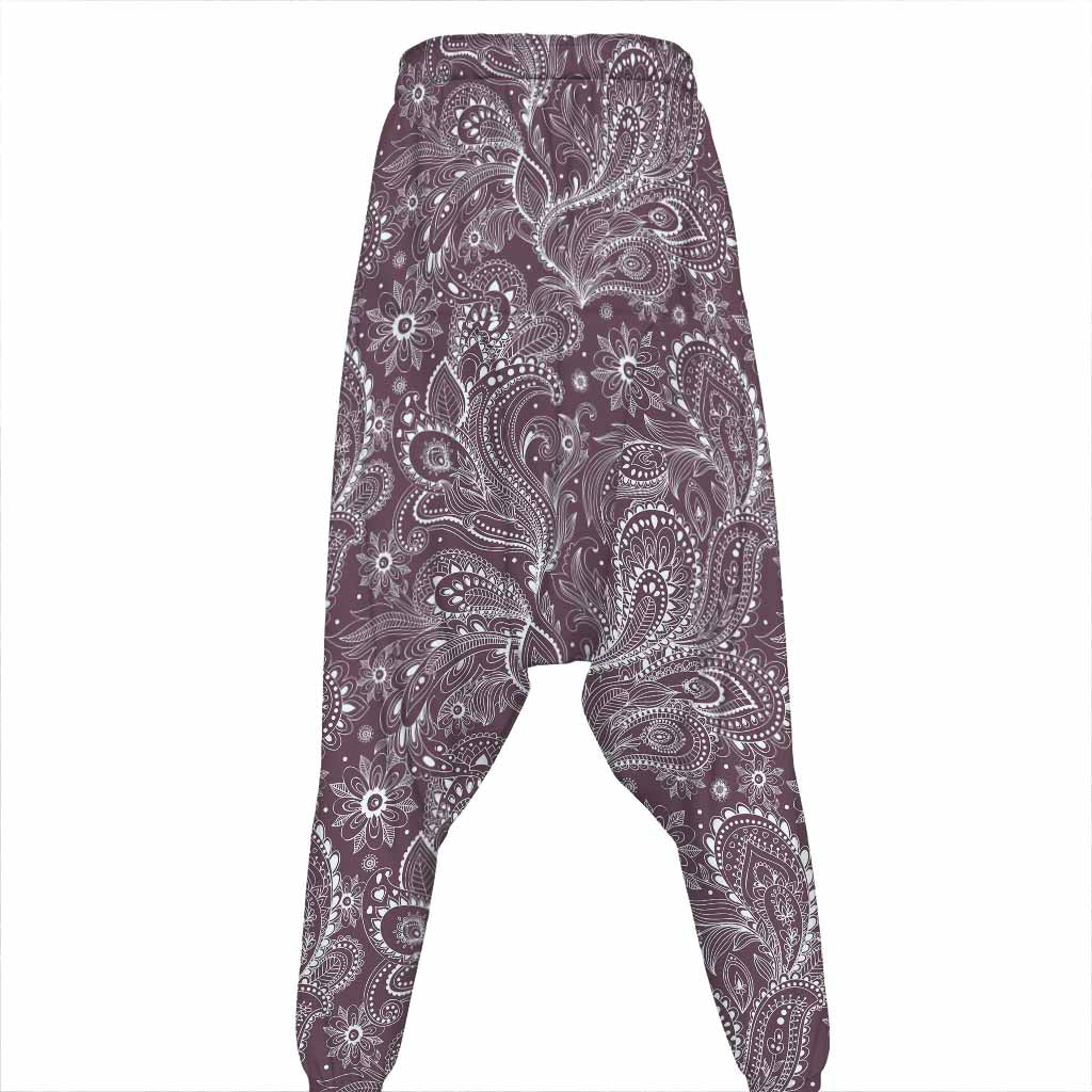 Umber Floral Bohemian Pattern Print Hammer Pants