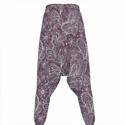 Umber Floral Bohemian Pattern Print Hammer Pants