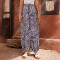 Umber Floral Bohemian Pattern Print Harem Pants