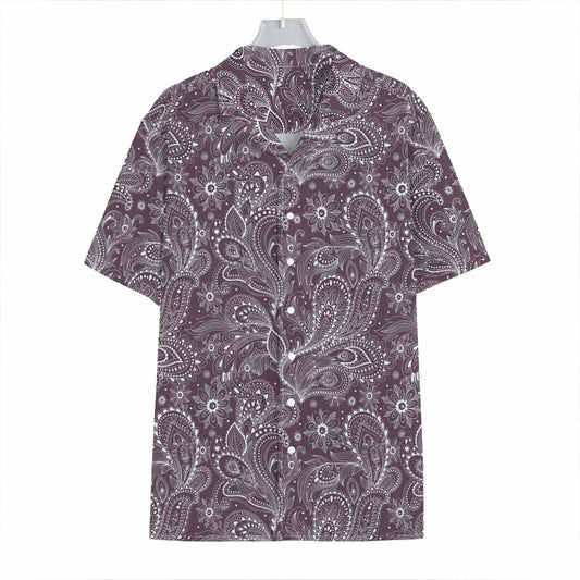 Umber Floral Bohemian Pattern Print Hawaiian Shirt