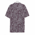 Umber Floral Bohemian Pattern Print Hawaiian Shirt