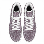 Umber Floral Bohemian Pattern Print High Top Leather Sneakers