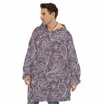 Umber Floral Bohemian Pattern Print Hoodie Blanket