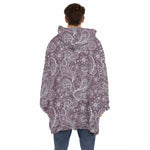 Umber Floral Bohemian Pattern Print Hoodie Blanket