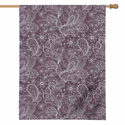 Umber Floral Bohemian Pattern Print House Flag