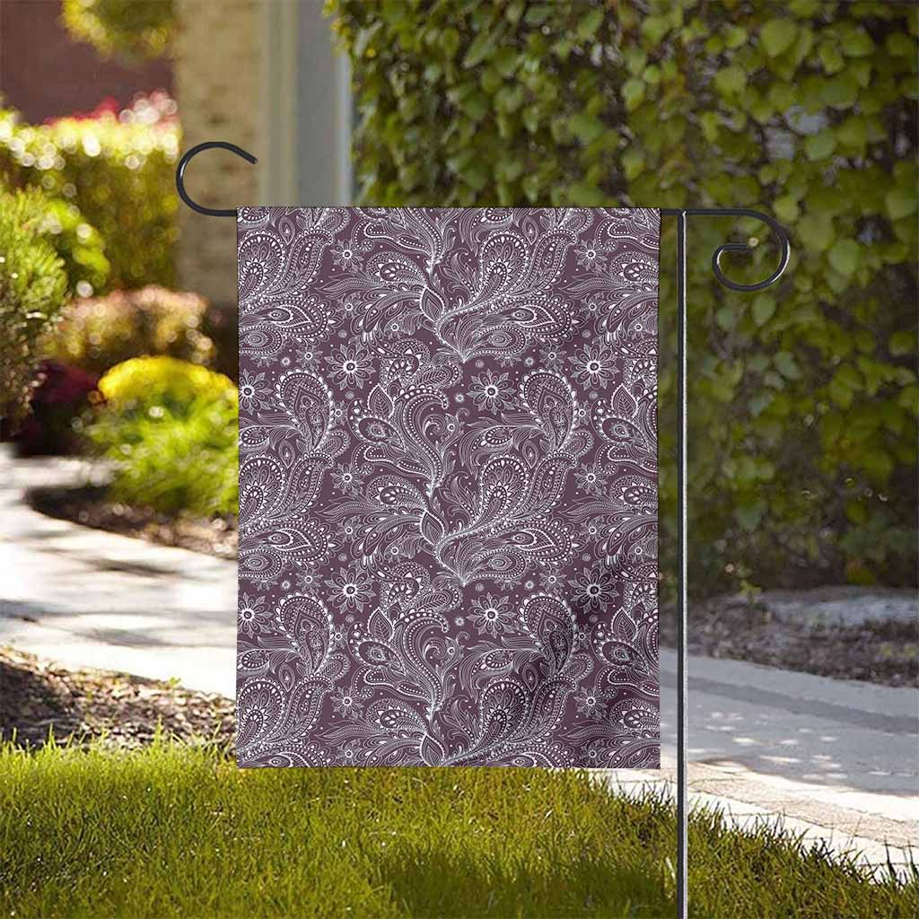 Umber Floral Bohemian Pattern Print House Flag