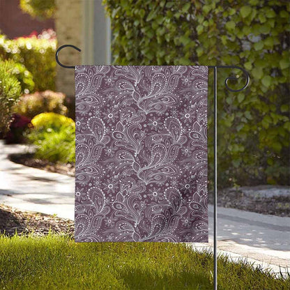 Umber Floral Bohemian Pattern Print House Flag
