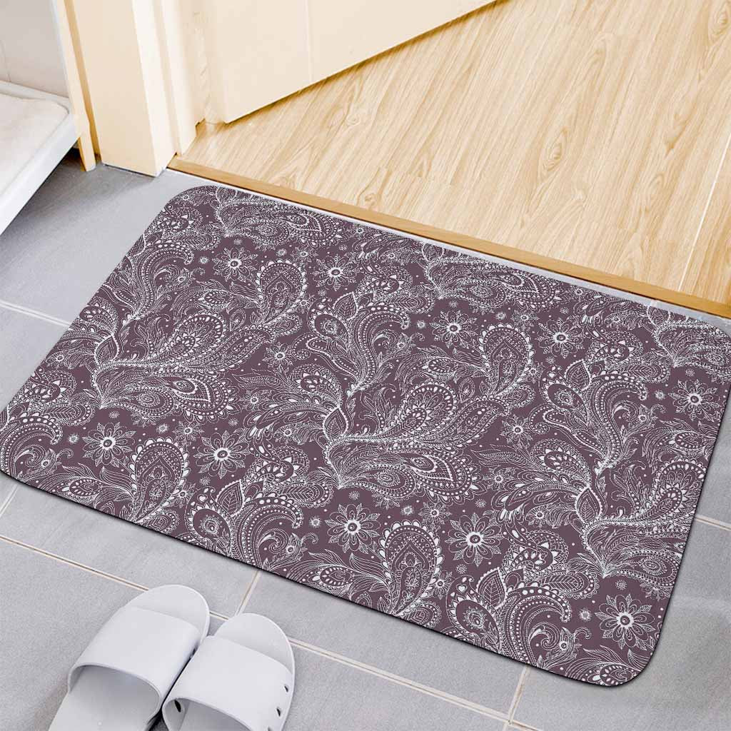 Umber Floral Bohemian Pattern Print Indoor Door Mat