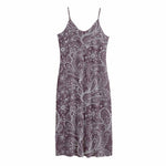 Umber Floral Bohemian Pattern Print Jersey Midi Cami Dress