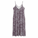 Umber Floral Bohemian Pattern Print Jersey Midi Cami Dress