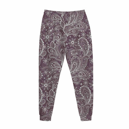 Umber Floral Bohemian Pattern Print Jogger Pants
