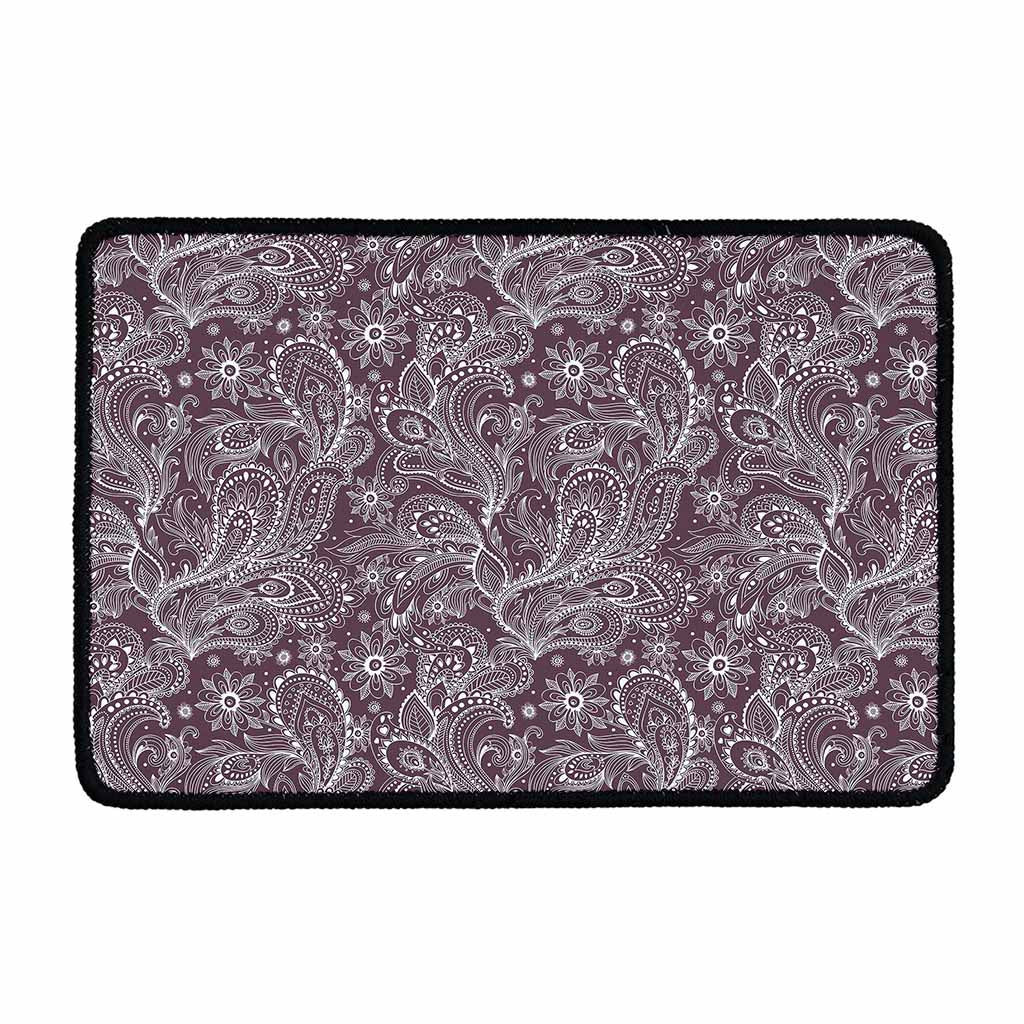 Umber Floral Bohemian Pattern Print Kitchen Mat