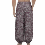 Umber Floral Bohemian Pattern Print Lantern Pants