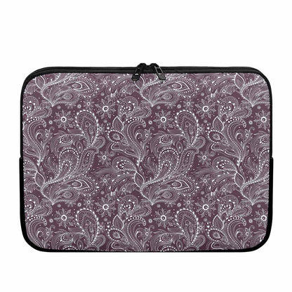 Umber Floral Bohemian Pattern Print Laptop Sleeve