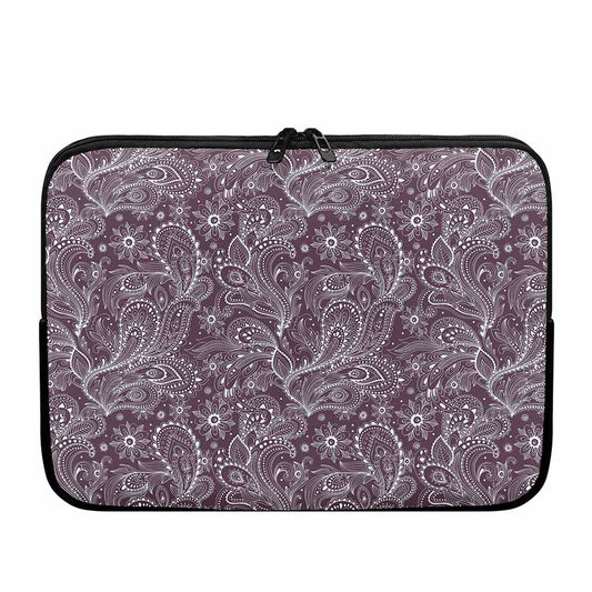 Umber Floral Bohemian Pattern Print Laptop Sleeve
