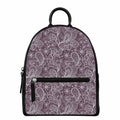 Umber Floral Bohemian Pattern Print Leather Backpack