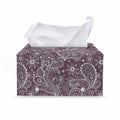 Umber Floral Bohemian Pattern Print Leather Tissue Box Cover