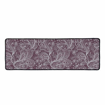 Umber Floral Bohemian Pattern Print Long Kitchen Mat