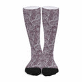 Umber Floral Bohemian Pattern Print Long Socks