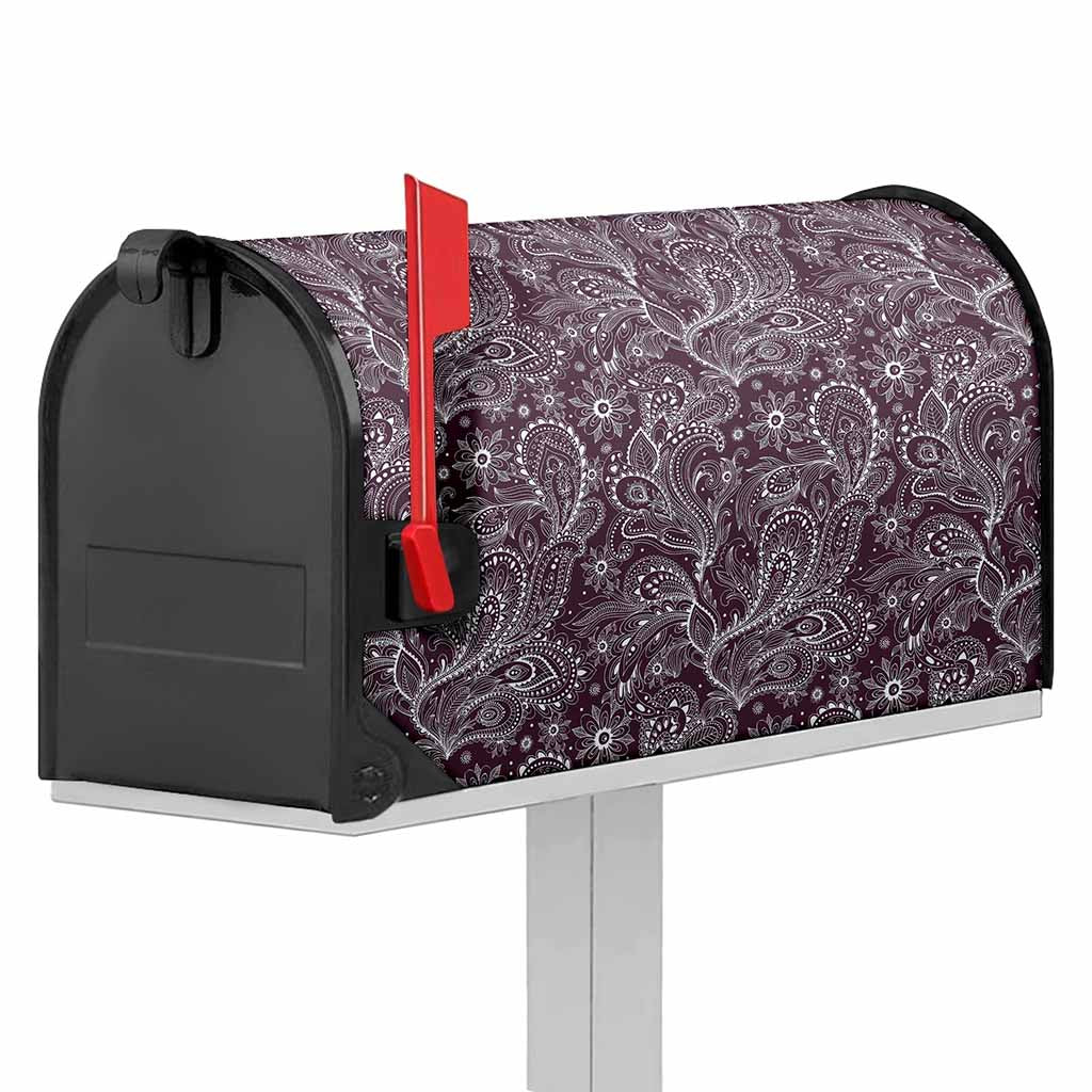 Umber Floral Bohemian Pattern Print Mailbox Cover