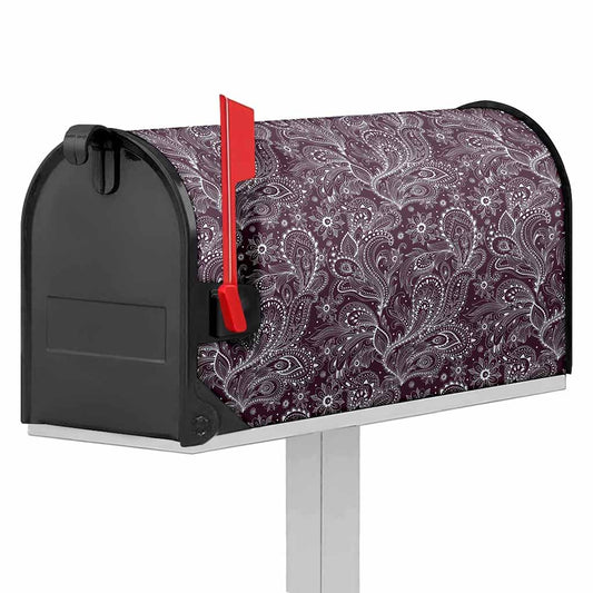 Umber Floral Bohemian Pattern Print Mailbox Cover