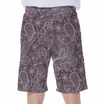 Umber Floral Bohemian Pattern Print Men's Beach Shorts