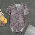 Umber Floral Bohemian Pattern Print Men's Bodysuit