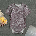 Umber Floral Bohemian Pattern Print Men's Bodysuit