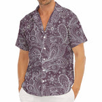 Umber Floral Bohemian Pattern Print Men's Deep V-Neck Shirt