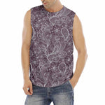 Umber Floral Bohemian Pattern Print Men's Fitness Tank Top