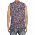 Umber Floral Bohemian Pattern Print Men's Fitness Tank Top