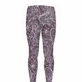Umber Floral Bohemian Pattern Print Men's Leggings