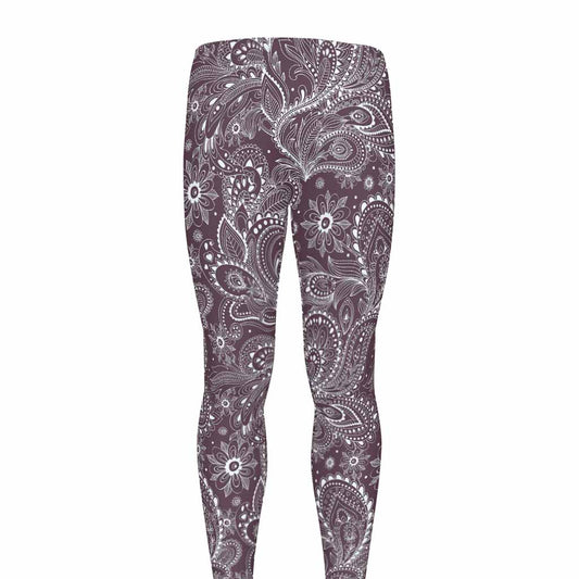 Umber Floral Bohemian Pattern Print Men's leggings