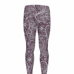 Umber Floral Bohemian Pattern Print Men's leggings